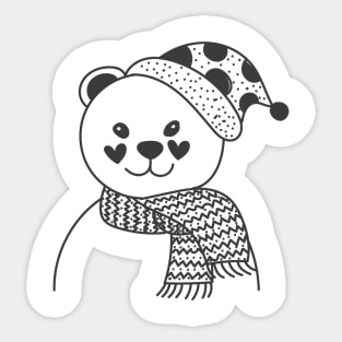 Cute Winter Polar Bear 2 Sticker